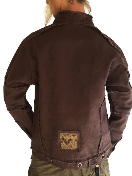 Mens Urban Canvas Jacket Stonewashed- Brown