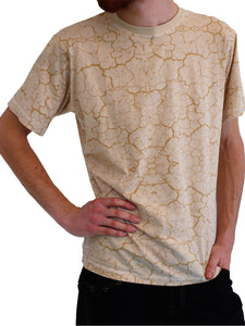 Mens Short Sleeve T-shirt - playa print - sand